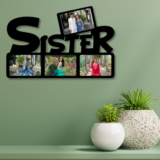 Sister Wall Hanging With 4 Pictures For Rakhi