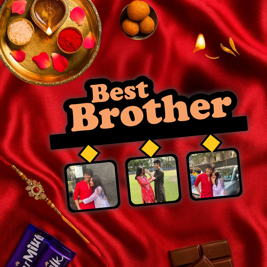 Brother Frame with Rectangular Pictures Rakhi