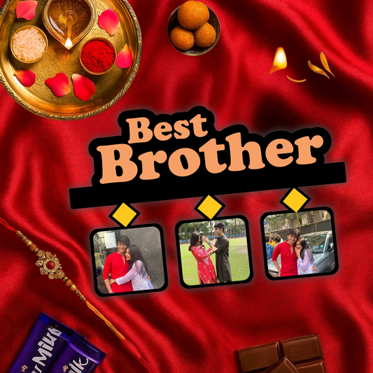 Brother Frame with Rectangular Pictures Rakhi