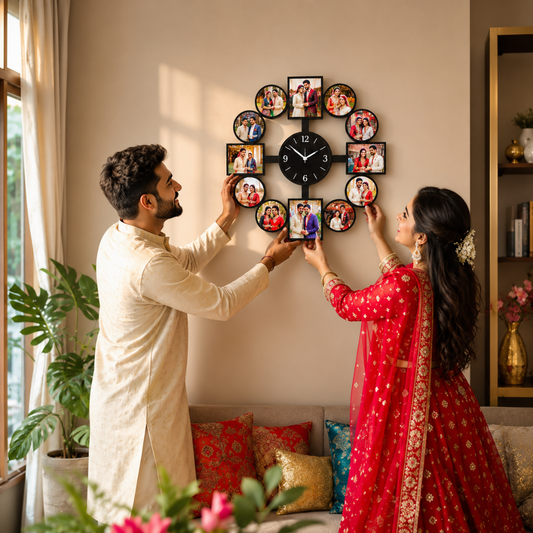 12 Pictures Wall Clock