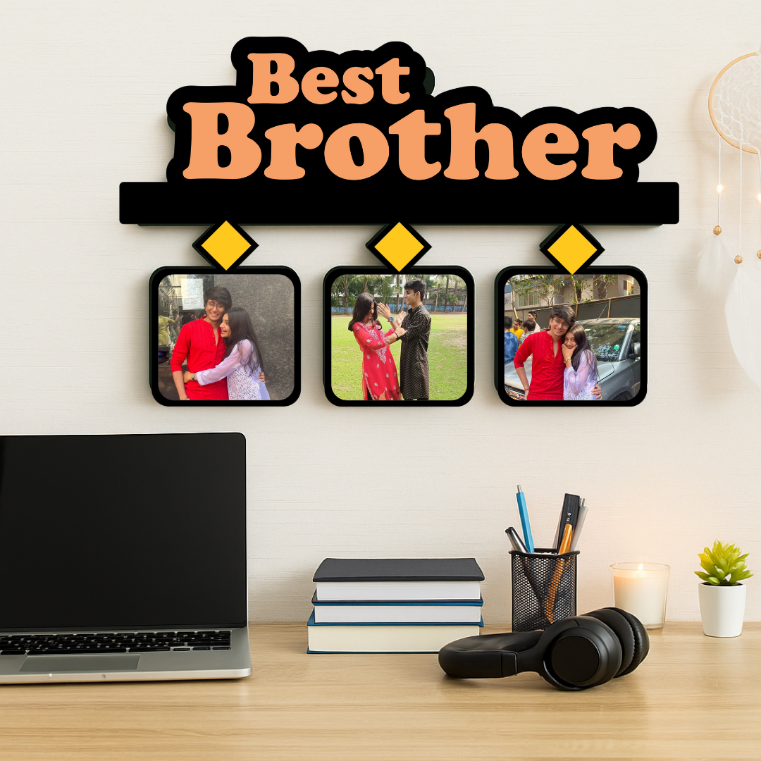Brother Frame with Rectangular Pictures Rakhi