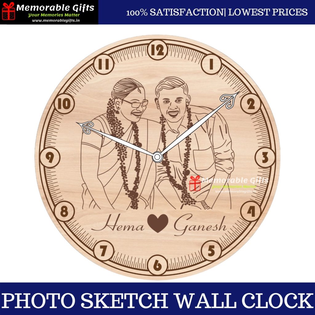 Photo Sketch Wall Clock