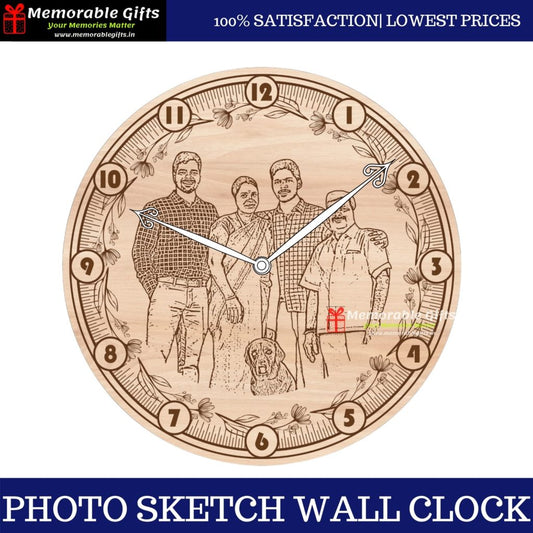 Photo Sketch Wall Clock