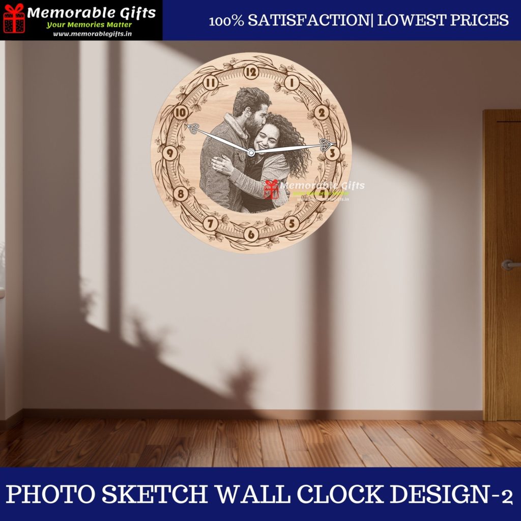 Photo Sketch Wall Clock Design-2