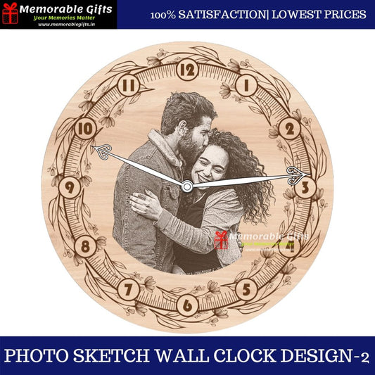 Photo Sketch Wall Clock Design-2