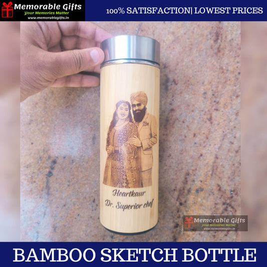Giftiliya Bamboo Sketch Bottle