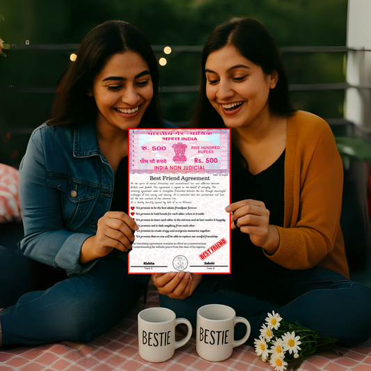 Giftiliya Best Friend Agreement Laminated