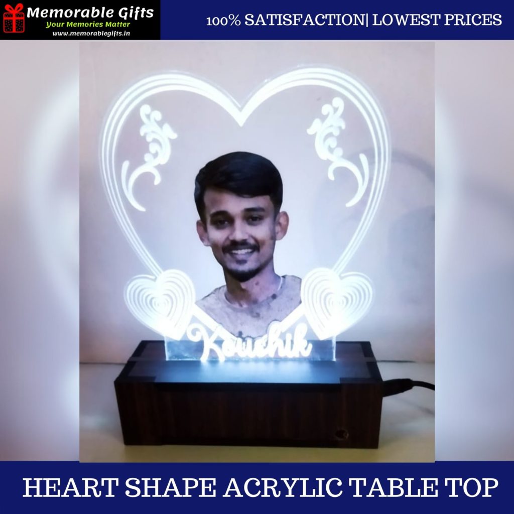 Heart Shape Acrylic Table top