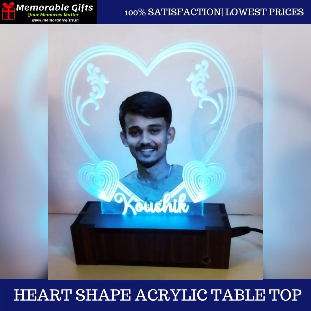 Heart Shape Acrylic Table top