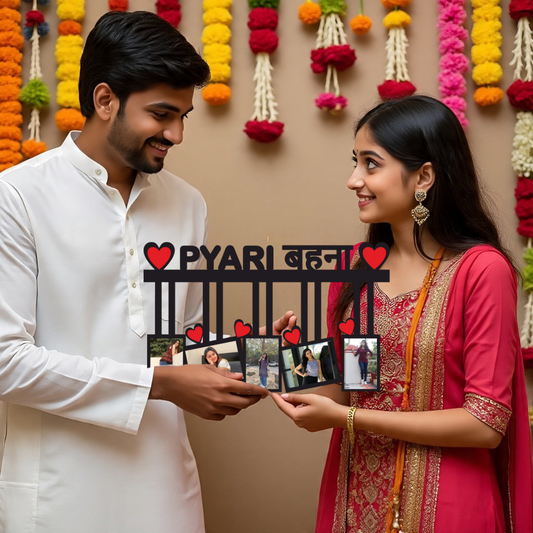 Sister Wall Frame With 5 Pictures Rakhi