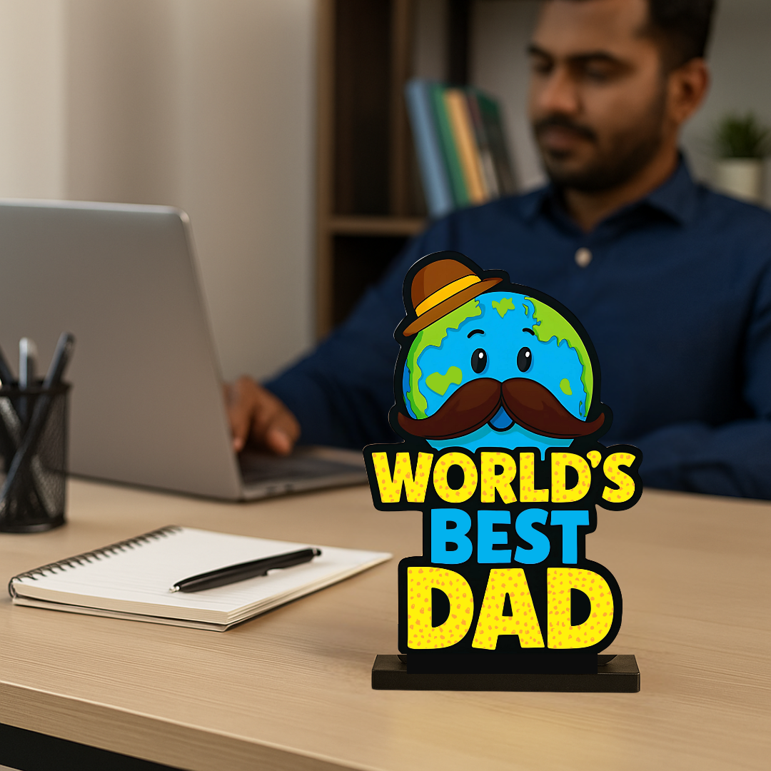 Giftiliya Globetrotting Dad Table Top World’s Best Dad Cute Globe Table Top