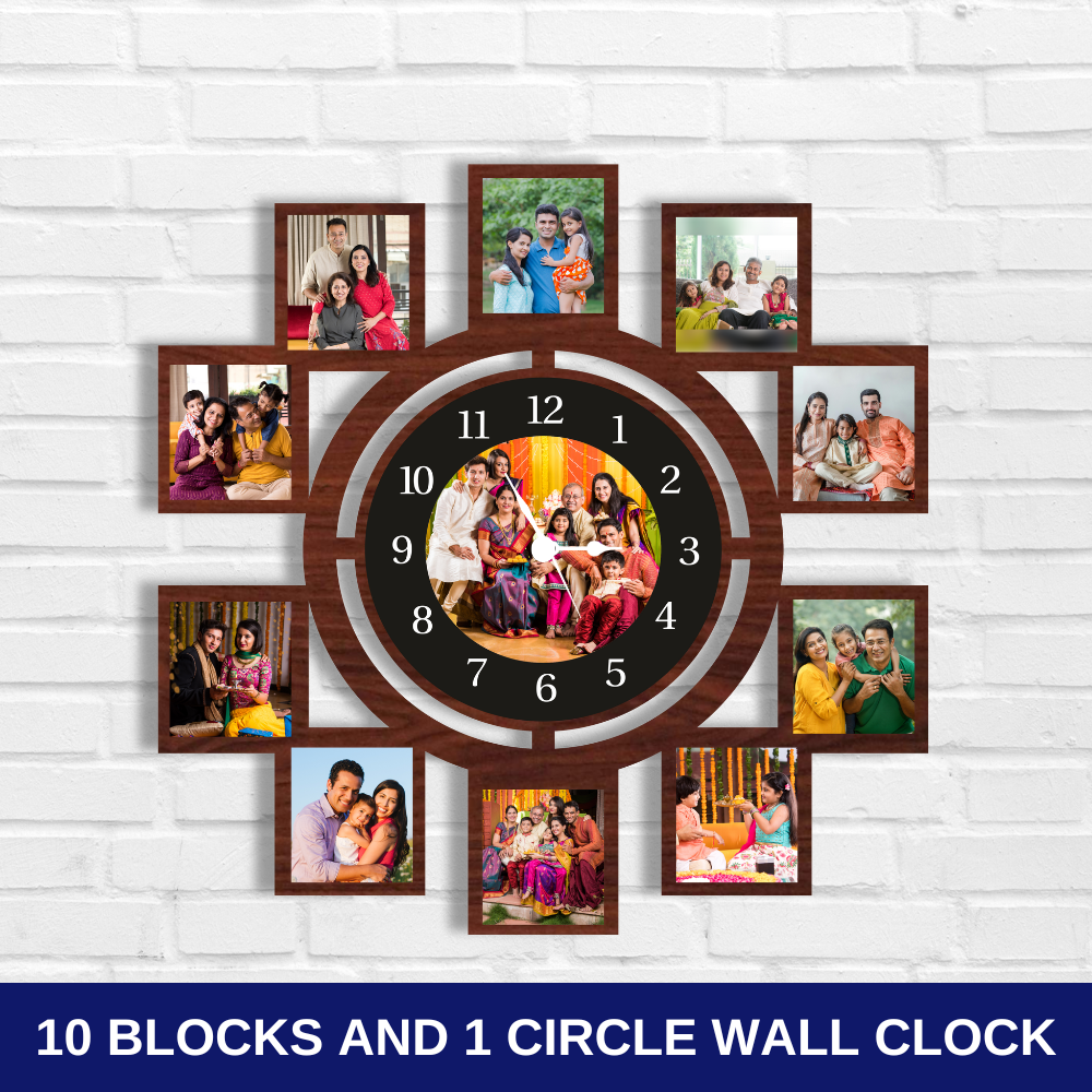 10 Blocks and 1 Circle Wall Clock