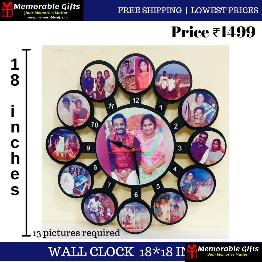 WALL CLOCK With 13 Pictures