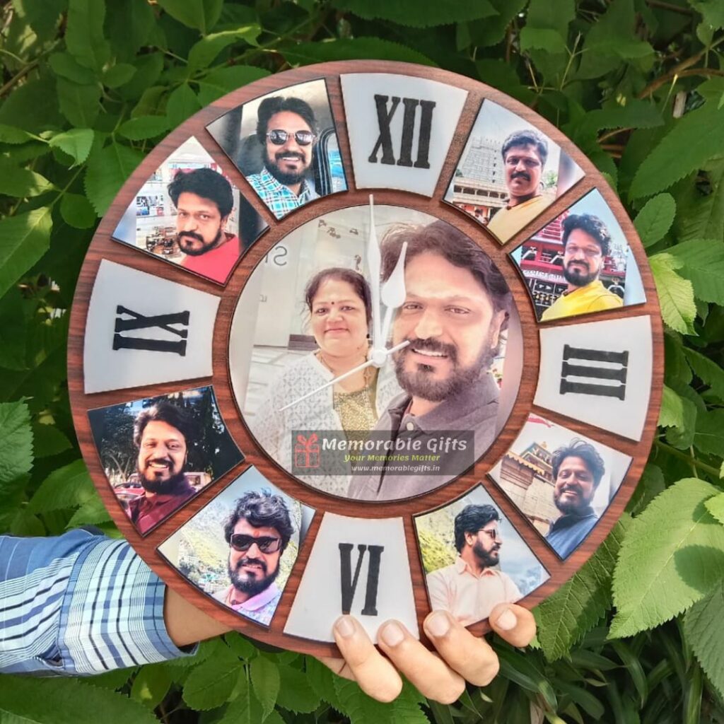 9 PICTURES CLOCK