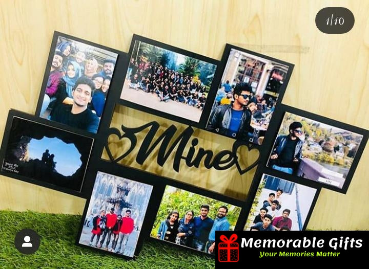 Giftiliya wooden frame with 8 pictures (12*18 inches)