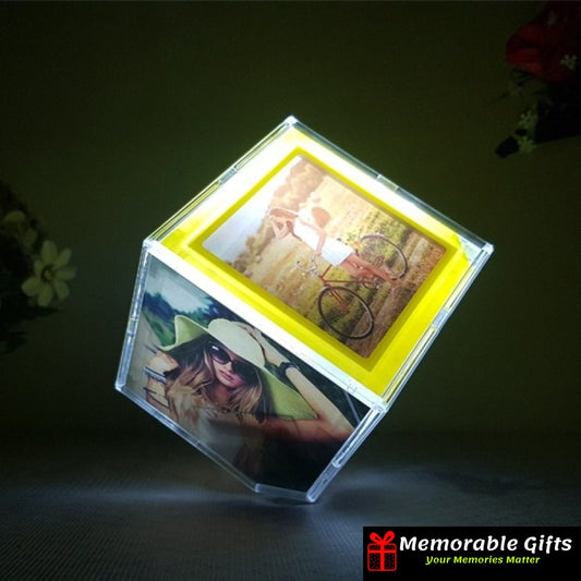 Personalised Rotating Cube With Led