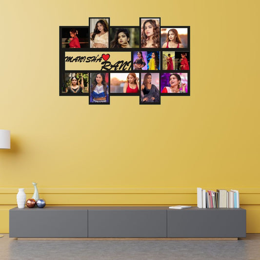 Customised wooden frame with 12 pictures (Size 12*18 inches)
