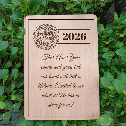 New Year Wooden Diary