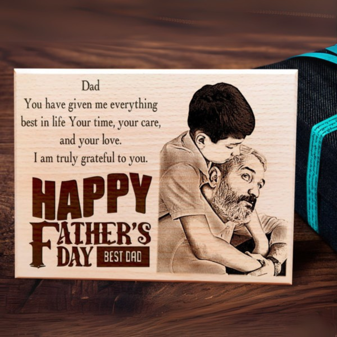 Father's Wooden Portrait 5*7 Inches