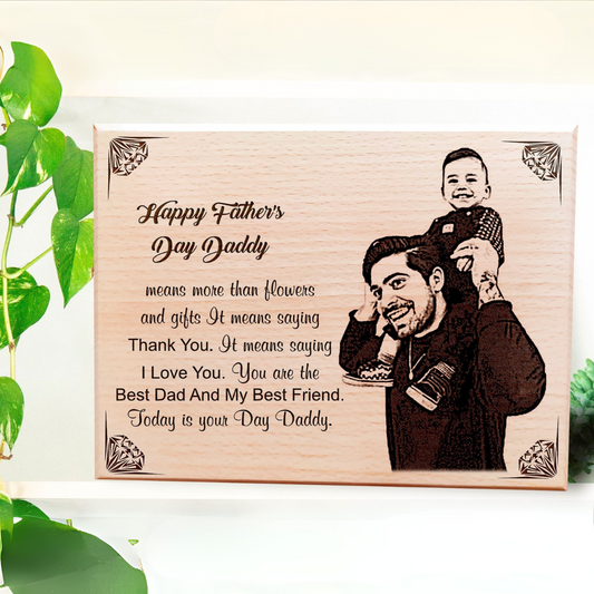 Father's Wooden Portrait 5*7 Inches