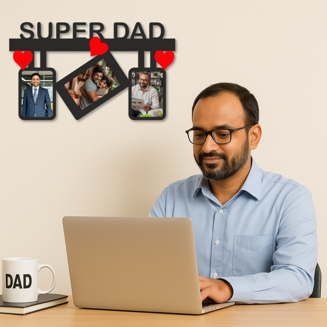Super Dad Wall Frame With 3 Pictures