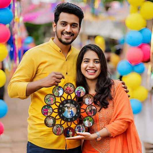 Giftiliya Circular Wall Clock with 13 Pictures