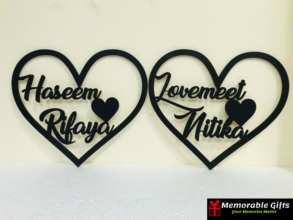 Heart wooden name plate (12*12inch)