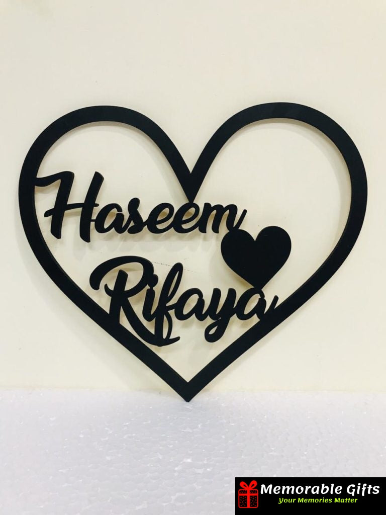 Heart wooden name plate (12*12inch)
