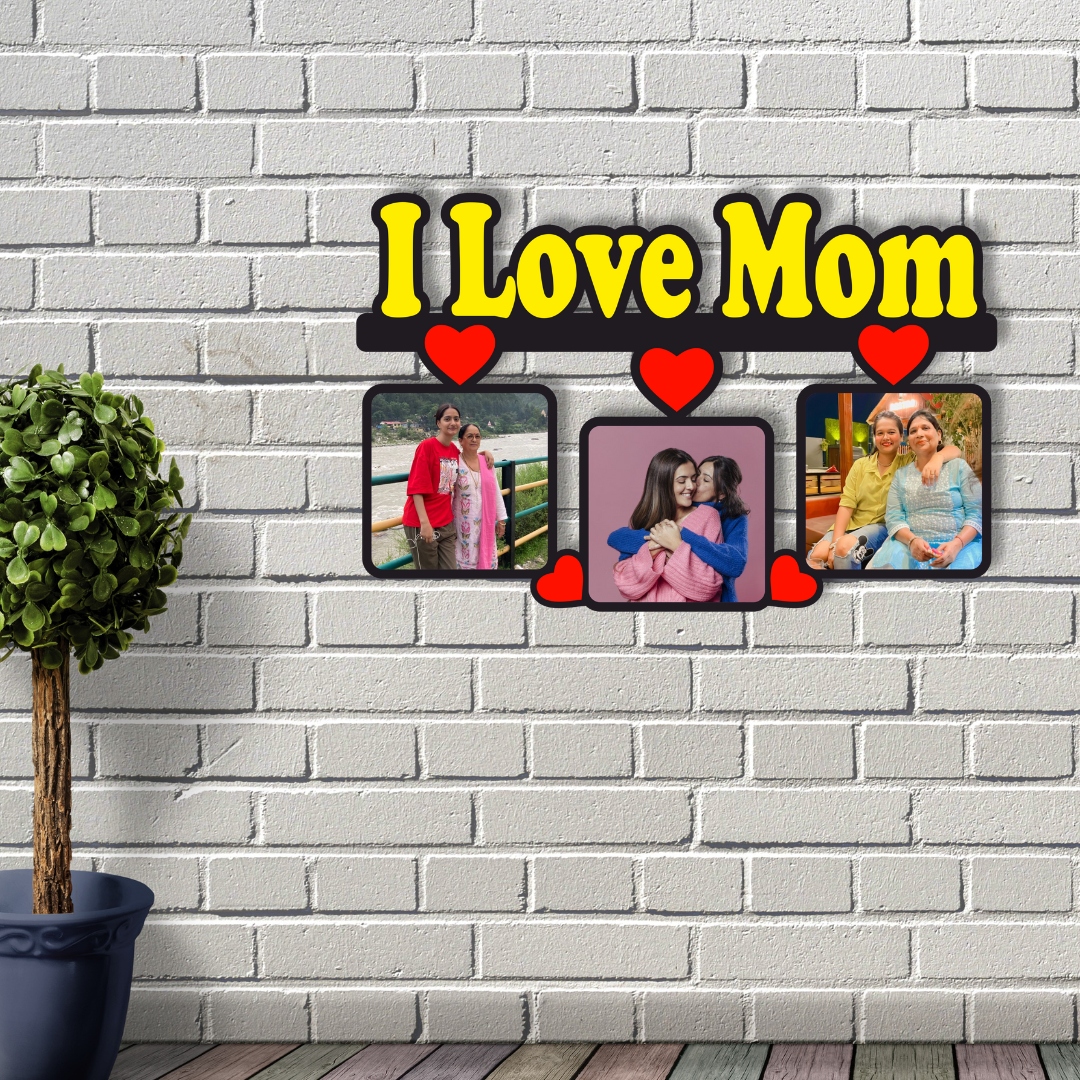 MOM Wall Hanging with 3 Pictures