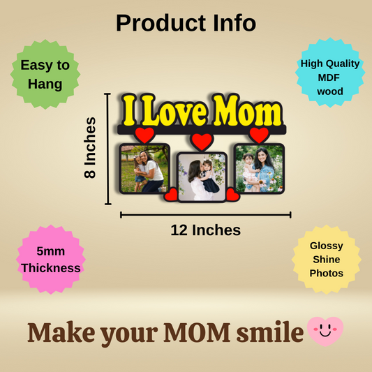 MOM Wall Hanging with 3 Pictures