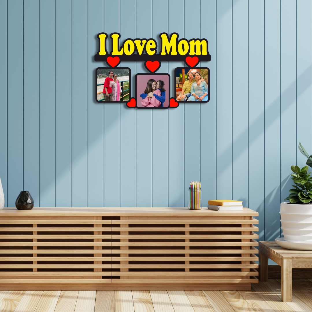 MOM Wall Hanging with 3 Pictures
