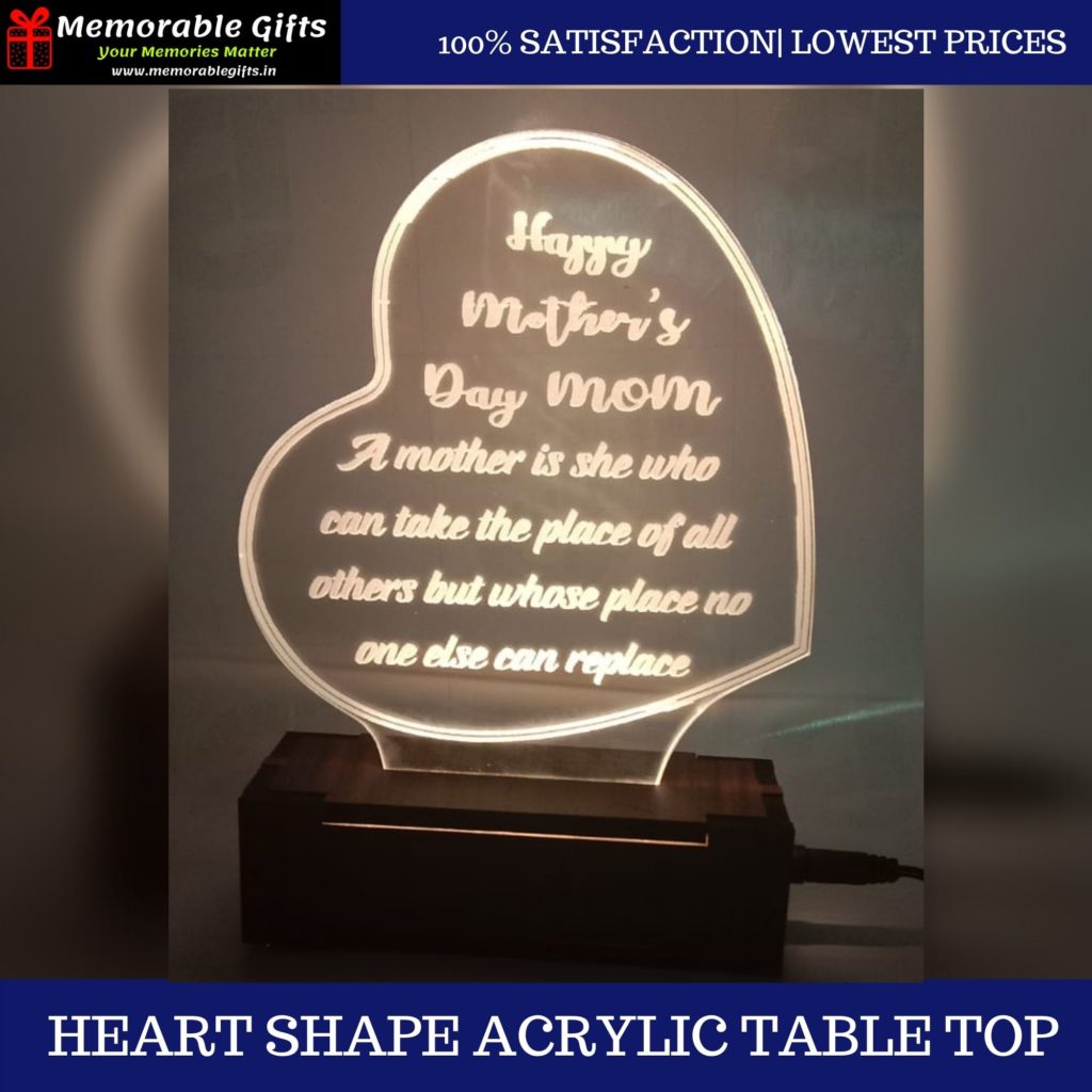 Heart Shape Acrylic Table top