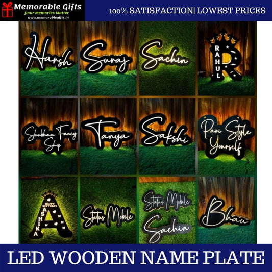 LED Wooden Name Plate