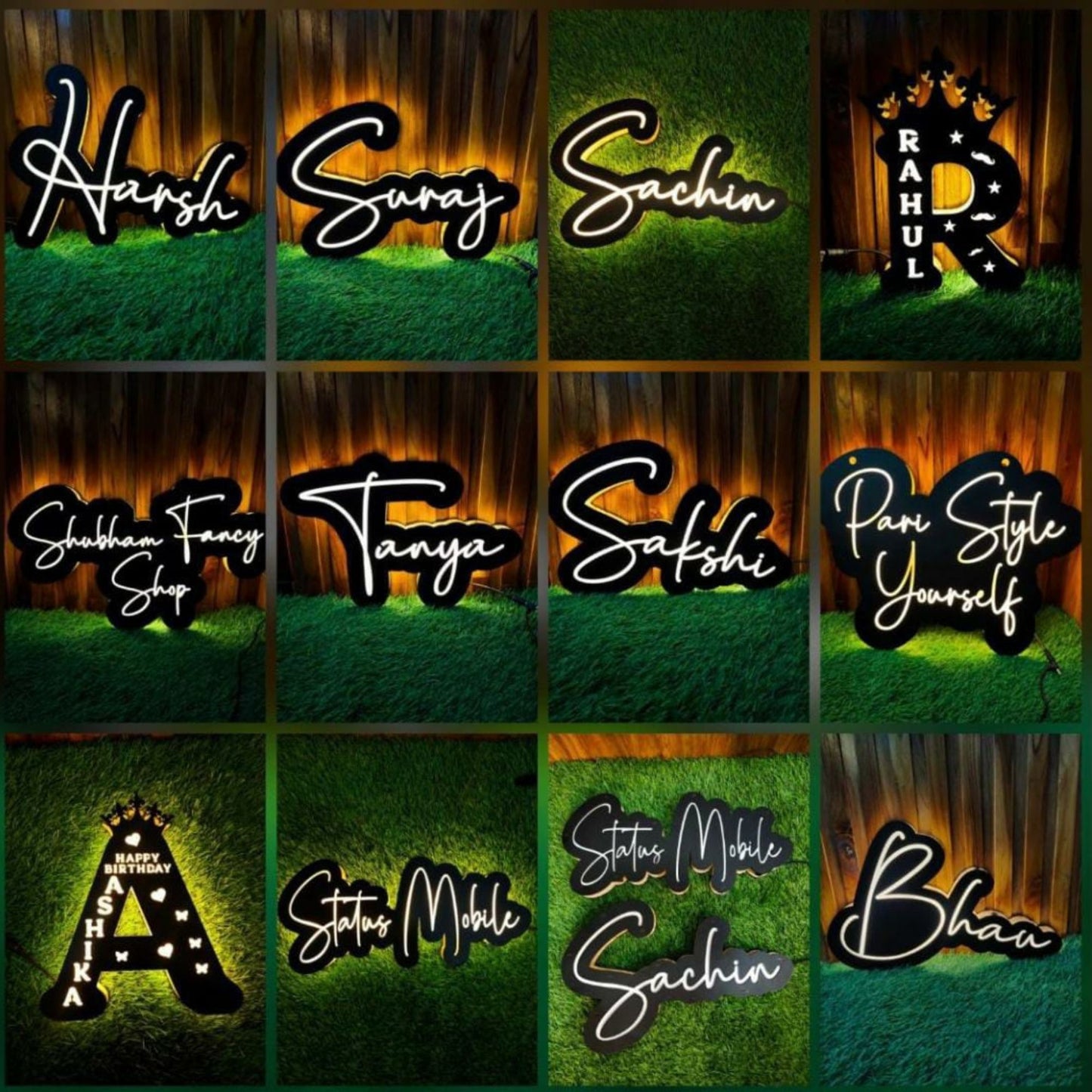 LED Wooden Name Plate