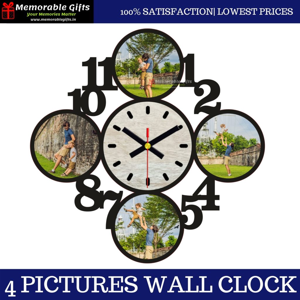 4 Pictures Wall Clock
