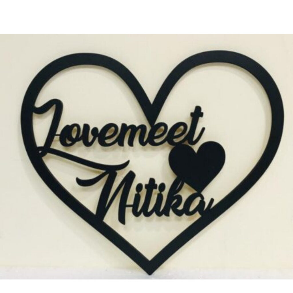 Heart wooden name plate (12*12inch)