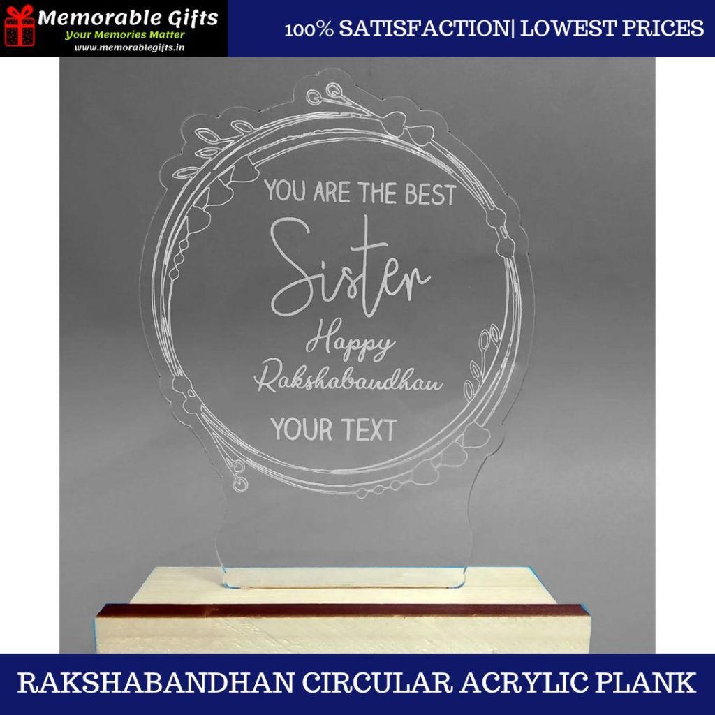 Raksha Bandhan Circular Acrylic PLANK Rakhi
