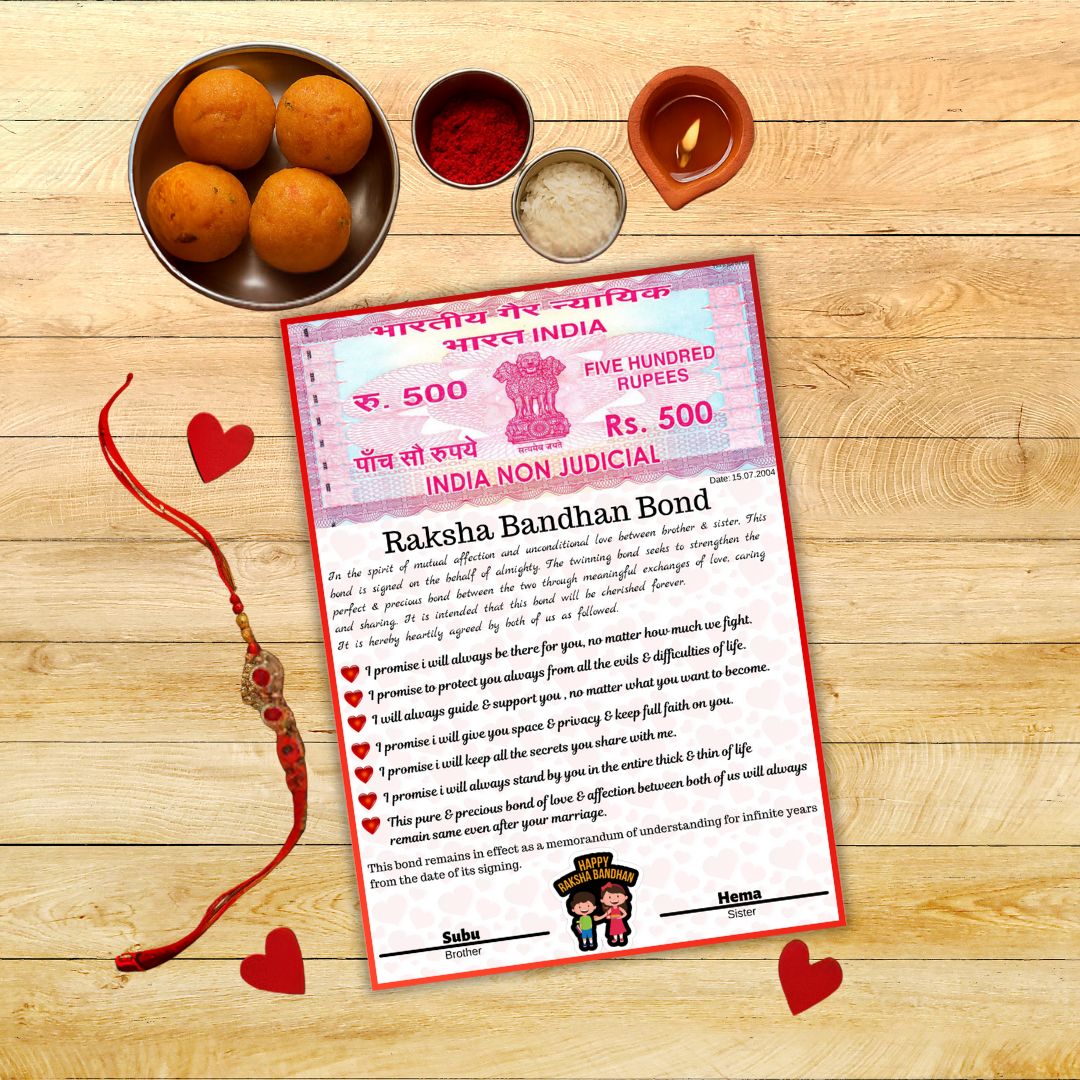 Rakshabandhan Bond For Rakhi Laminated