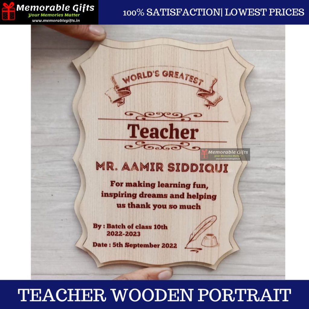 Teacher Wooden Portrait