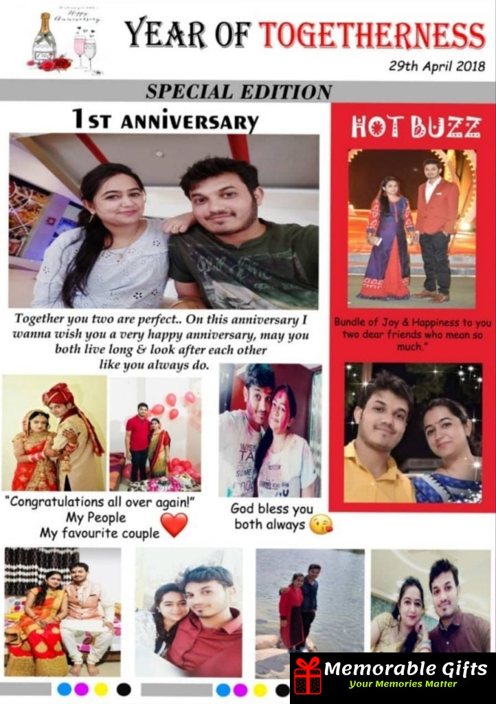 Personalised Newspaper For Anniversary (Laminated)