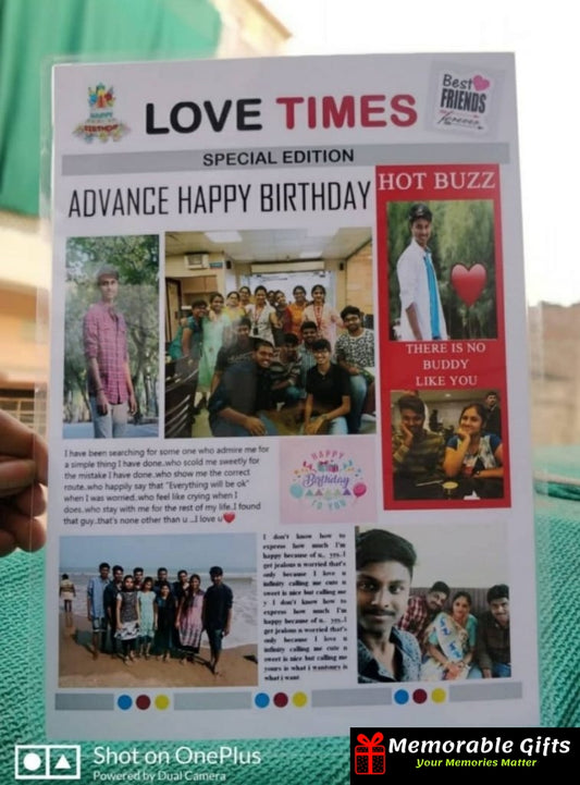Personalised Newspaper For Valentine's Day ( Laminated )