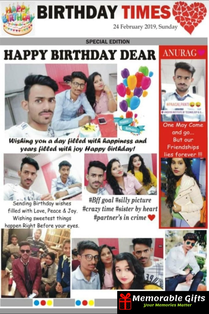 Personalised Newspaper For Birthdays (Laminated)