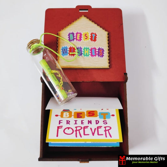 Good Friends Wooden Box With Friendship bottle