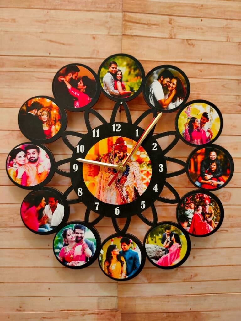 Giftiliya Circular Wall Clock with 13 Pictures