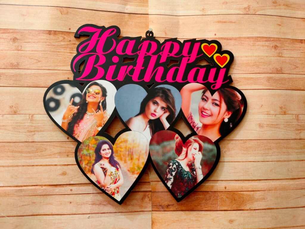 Birthday Heart Frame with 5 Pictures