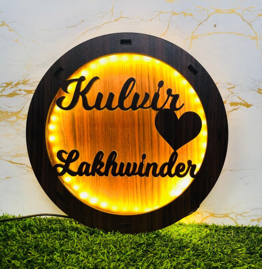 Couple Name Plate with LED