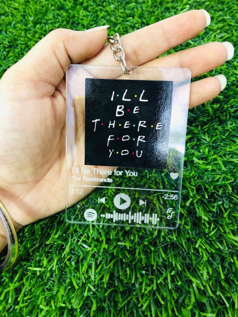 Acrylic engraved spotify keychain