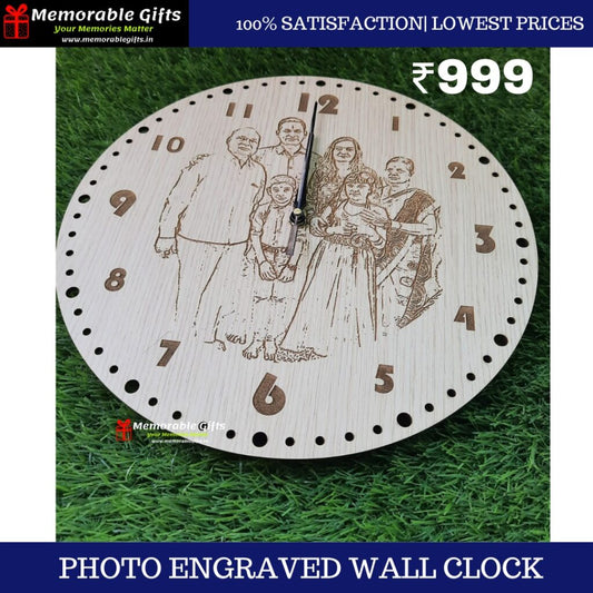 Photo Engraved Wall Clock