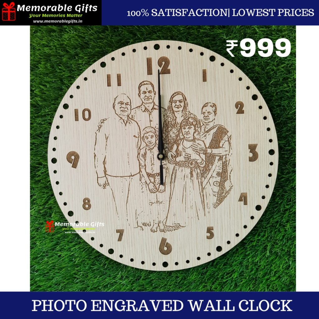 Photo Engraved Wall Clock