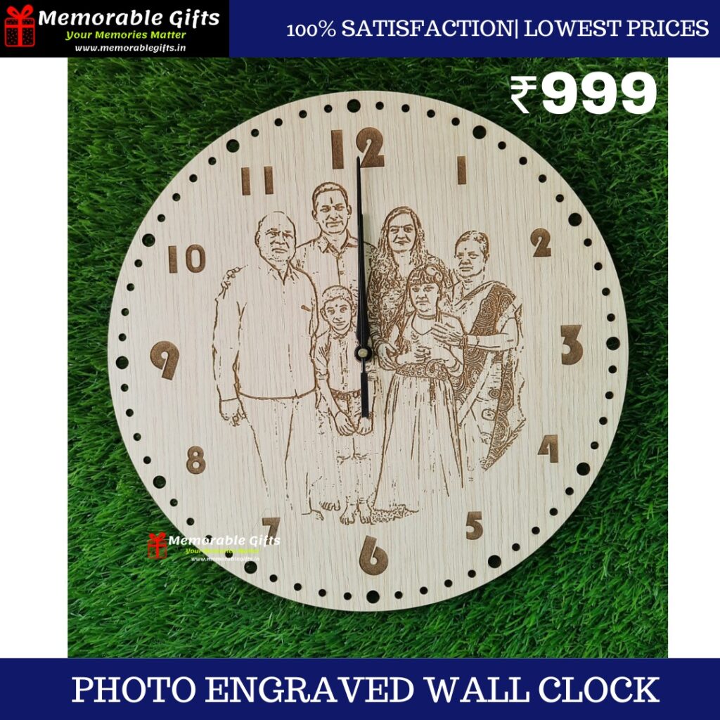 Photo Engraved Wall Clock